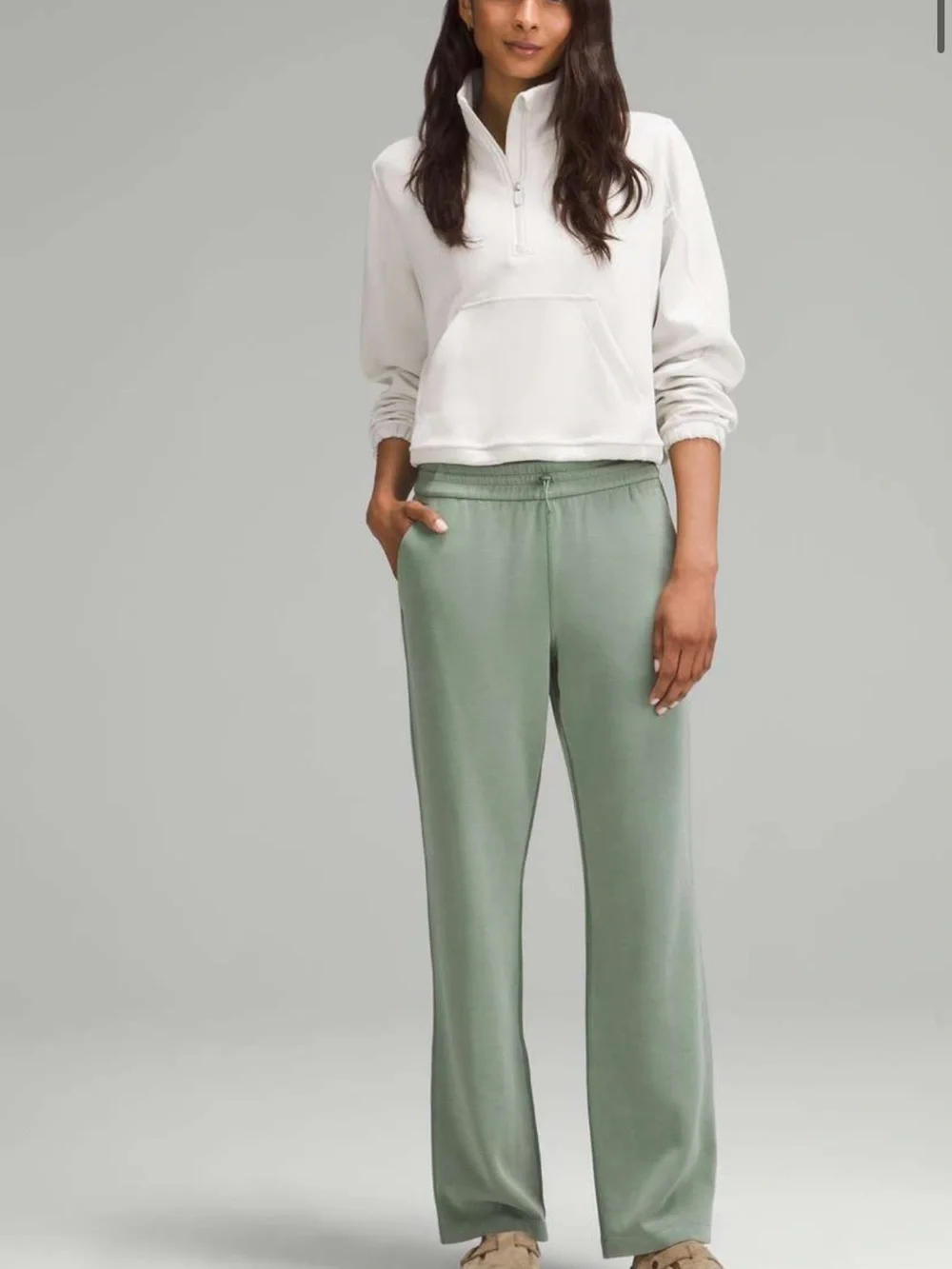 Lululemon Softstreme High-Rise Pant, Regular, Grey Eucalyptus, Size 4